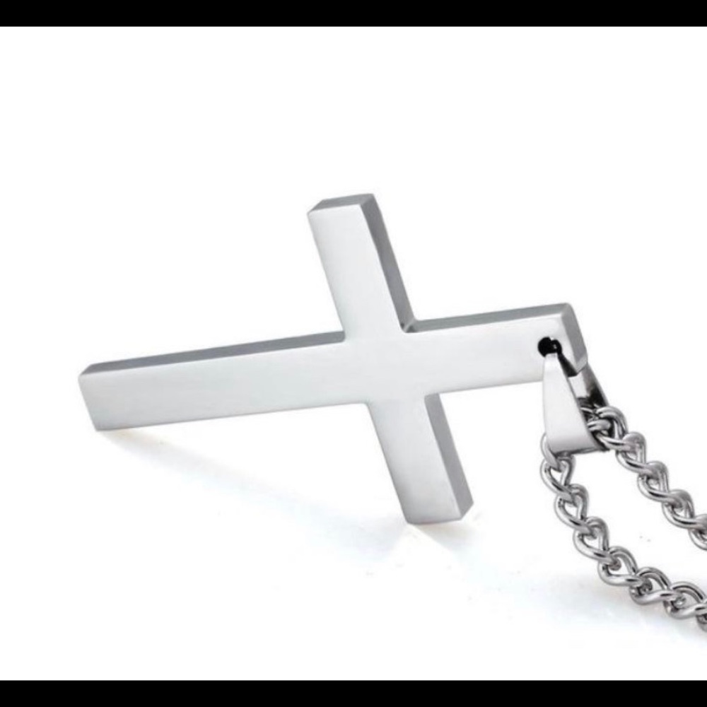 💥 Black Cross Pendant Men’s Necklace 💥 - Picture 4 of 7